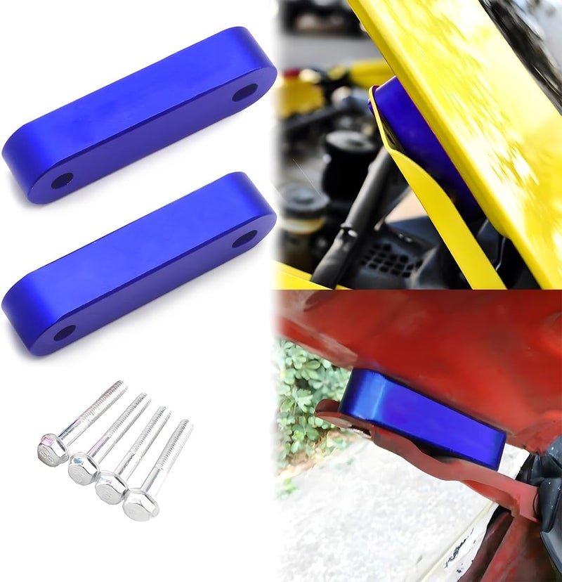 zipelo Car Hood Spacer Riser Kit, Aluminum Alloy Front Hood Vent Spacer Modification Kit, Car Hood Vent Spacer Riser Bolts Washers, Car Replacement Accessories Compatible with Most Cars (Blue) - Image 3